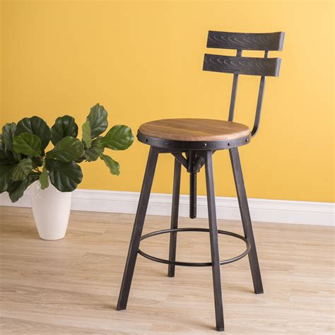 wood seat metal counter stools
